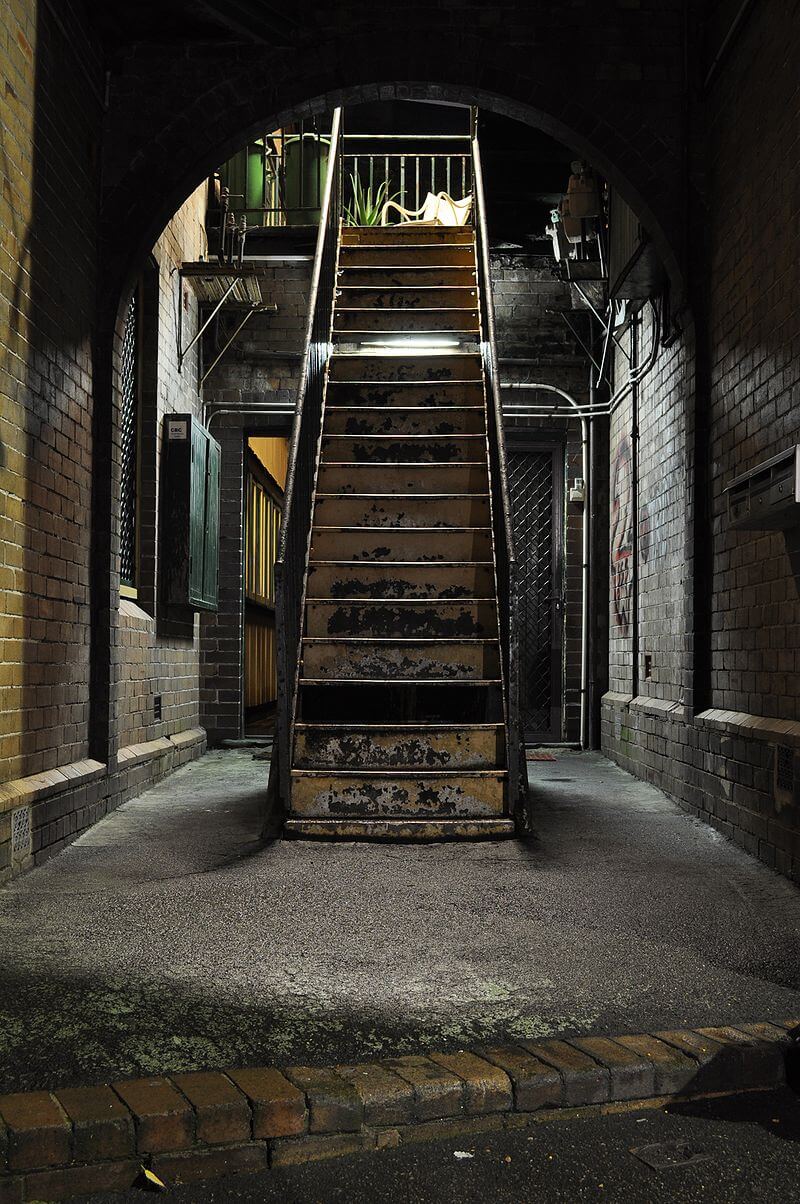 A metal staircase at The Rocks